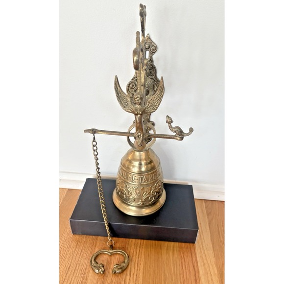 The Unbranded Brand Other - Early 20th Century Gothic Brass Monastery Bell Vocem Meam Audit‎ Qui Me Tangit